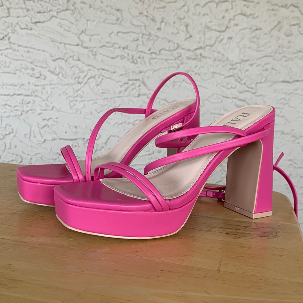Pink Raid London Idana Platform Sandal Block Heels